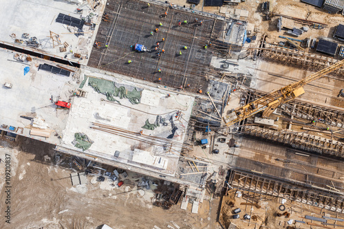 Aerial view of highway  construction site © mariusz szczygieł