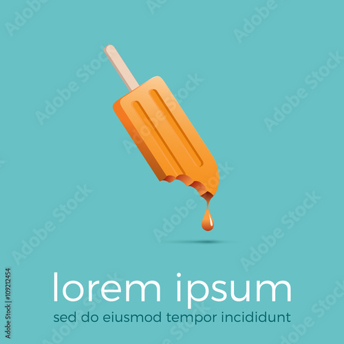 Vector abstract popsicle dripping, taste of orange