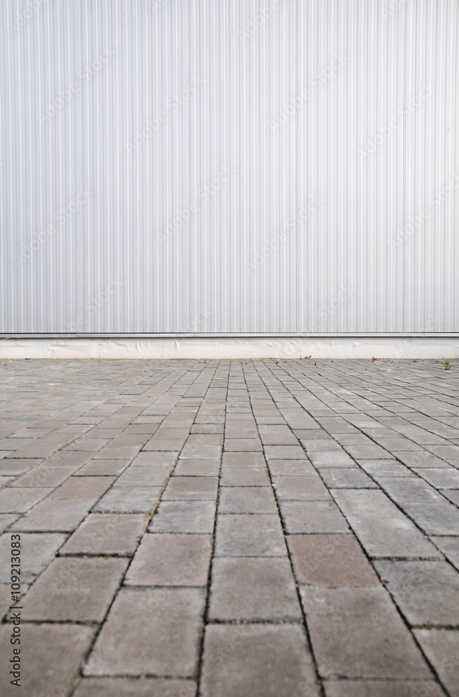 Fototapeta premium Sheet metal, corrugated wall building