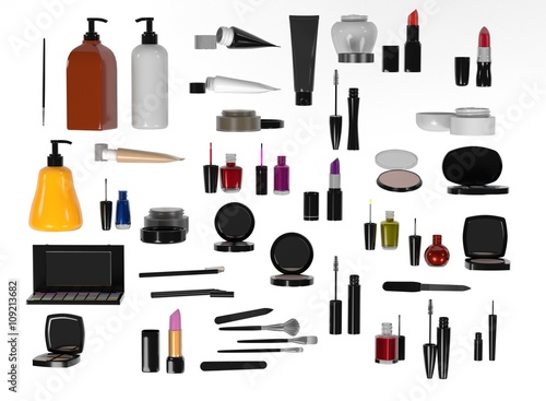3d rendering of cosmetics set