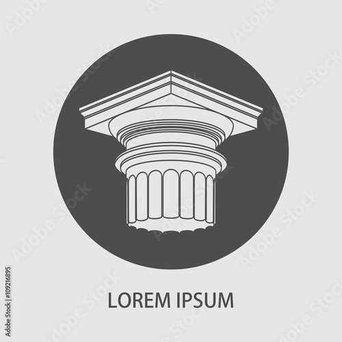 Greek column. Icon.Column logo. Antique column icon. Vector illustration