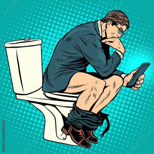 businessman thinker on toilet