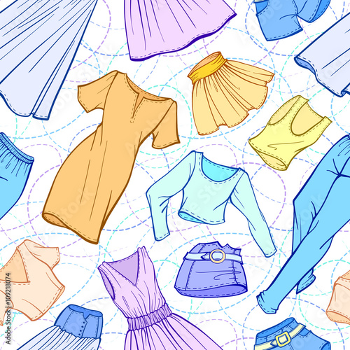 Vector women clothes seamless pattern