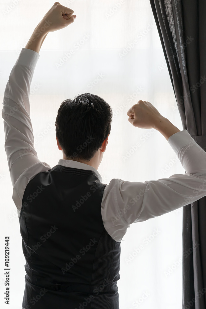 Business Man with successfull Gesture Business Man with successfull Gesture
