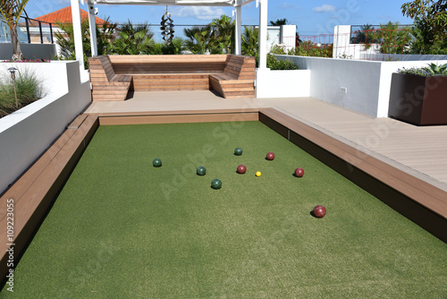 фотографія Bocce ball court on an outdoor terrace