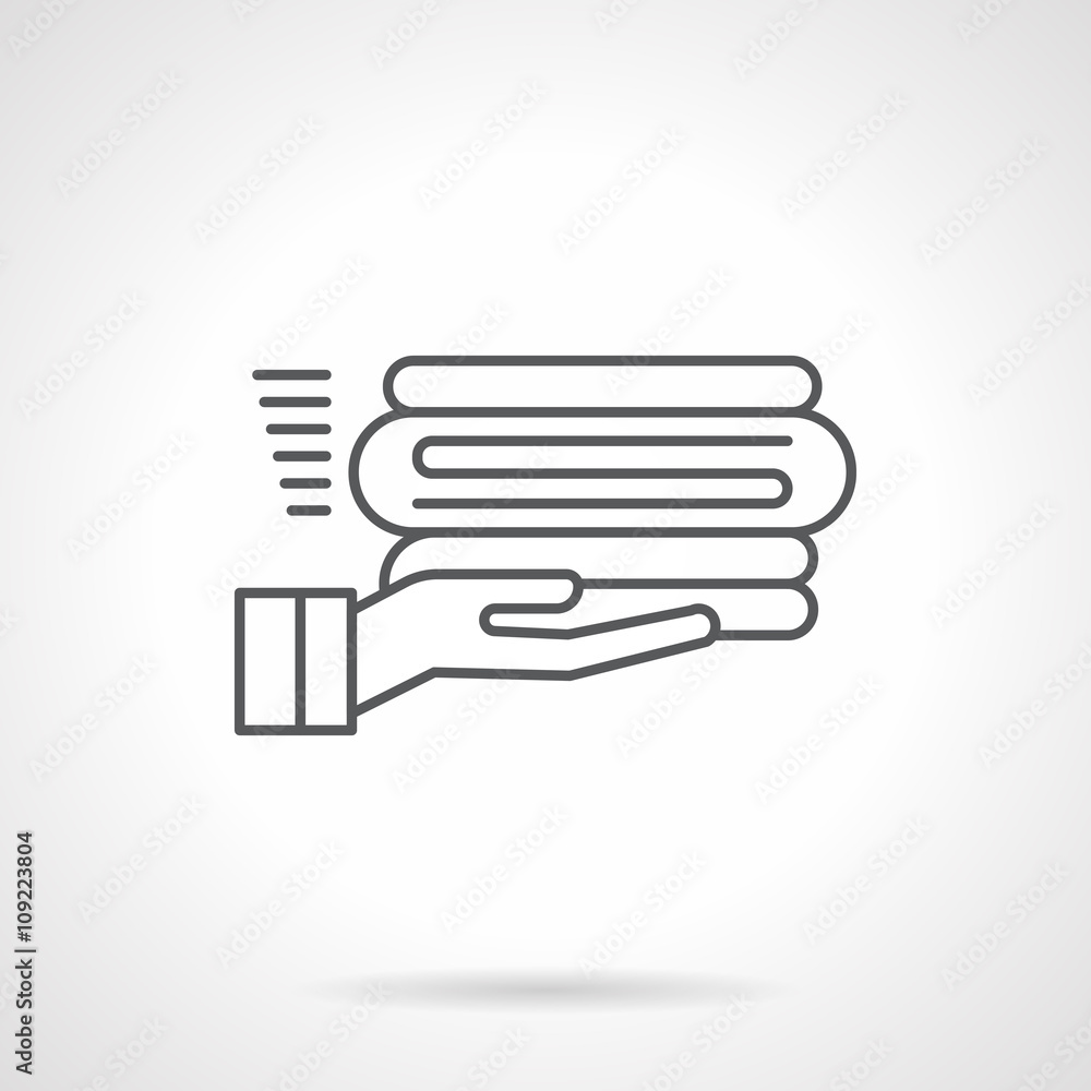Clean towels service flat line vector icon Clean towels service flat line vector icon