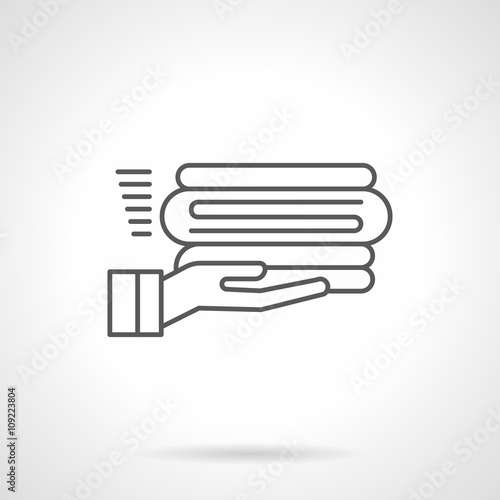 Clean towels service flat line vector icon