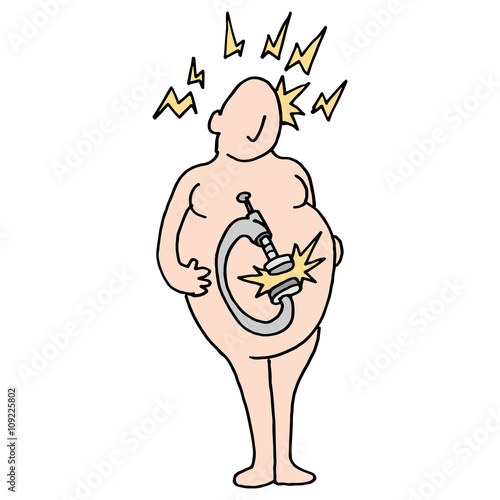 Man having stomach cramps