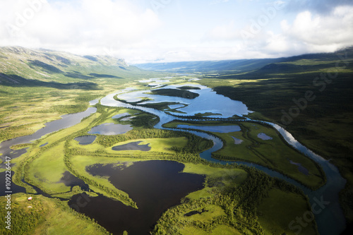 Mountain river,  high angle view photo