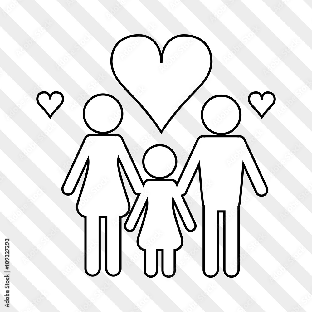 Flat illustration of family design, people icon Flat illustration of family design, people icon