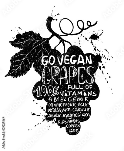 Illustration Of Isolated Grapes Silhouette.