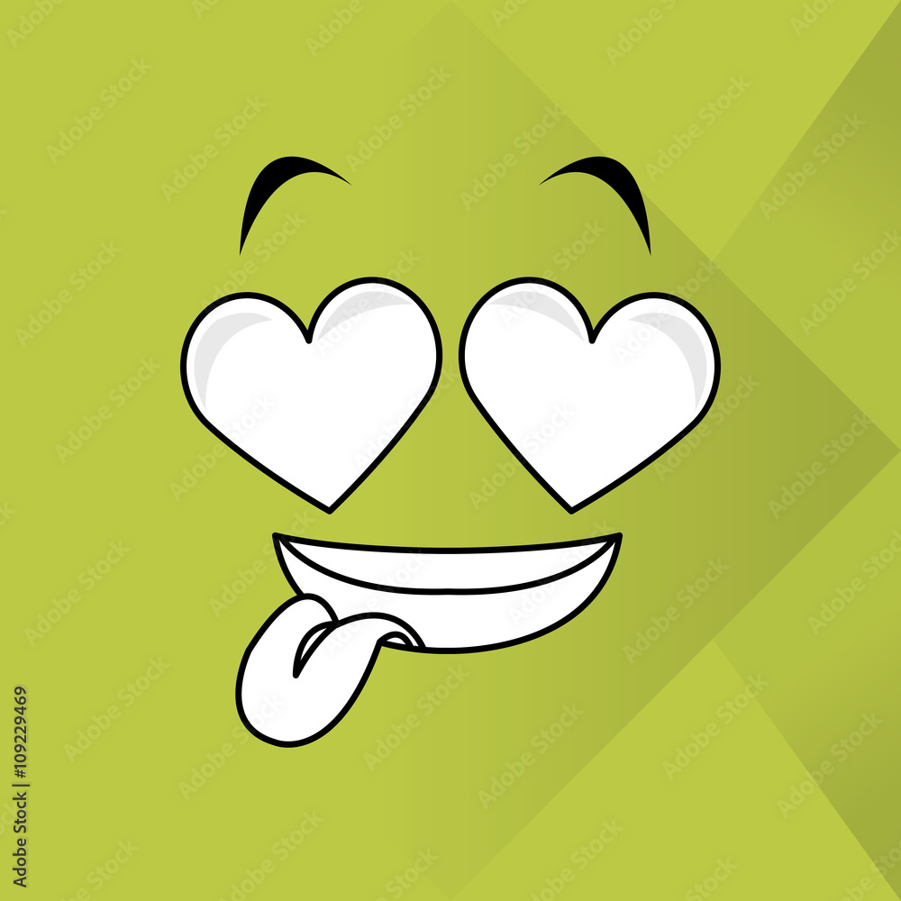 Flat illustration of cartoon face design Flat illustration of cartoon face design