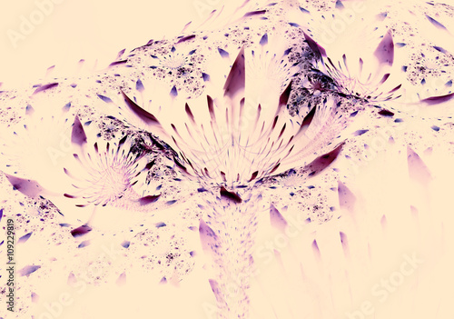 Fractal flowers on light background