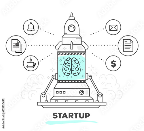 Vector illustration of creative professional mechanism of startu