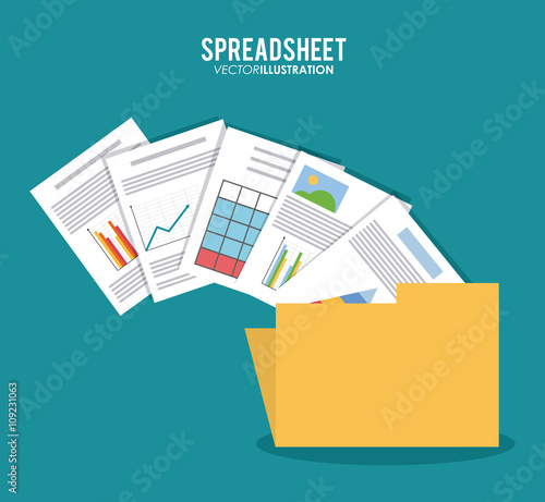 Spreadsheet design, business and infographic concept, 