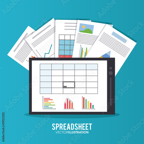 Spreadsheet design, business and infographic concept, 