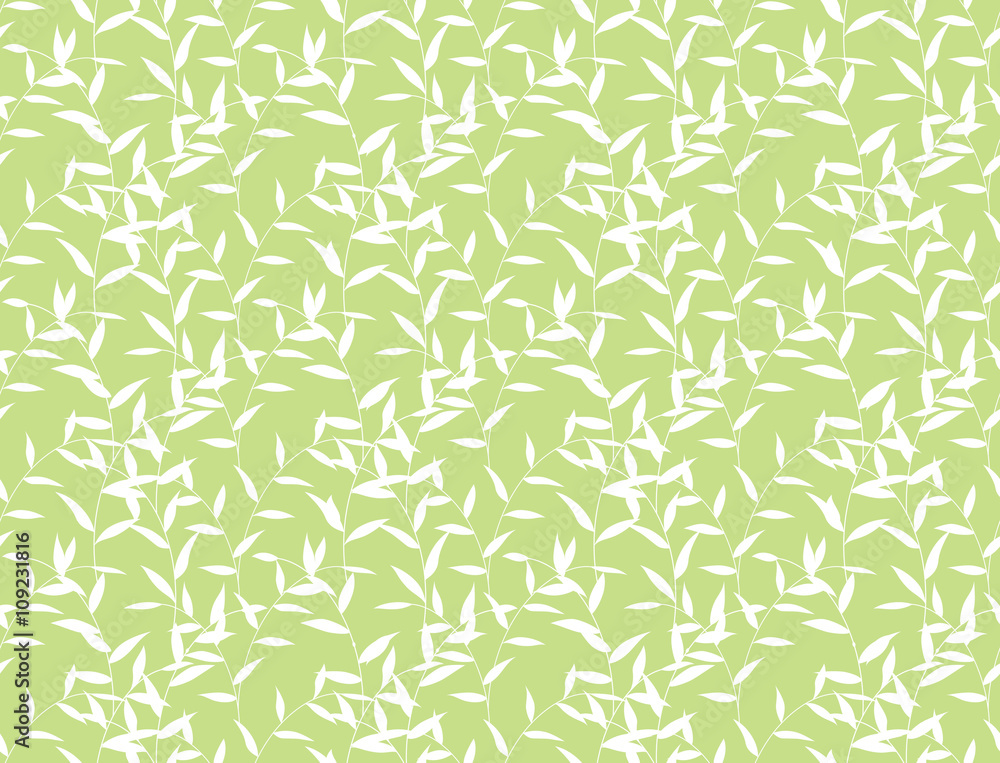 Seamless Branch And Leaves Floral Pattern