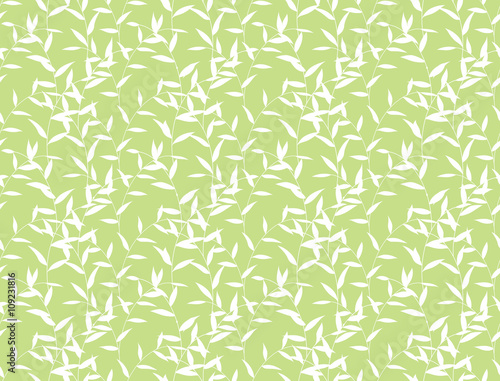 Seamless Branch And Leaves Floral Pattern