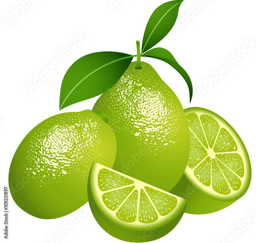 Juicy green citrus fruit
