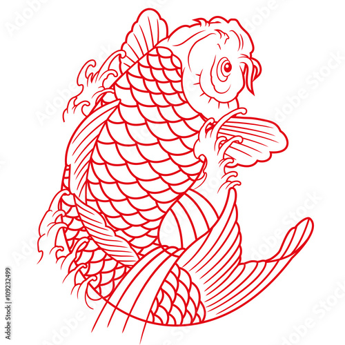 koi fish outline