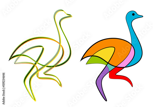 Abstract ostrich