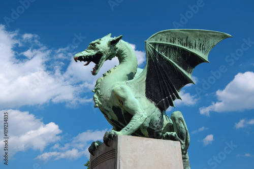 Sculpture of dragon in Ljubljana, Slovenia
