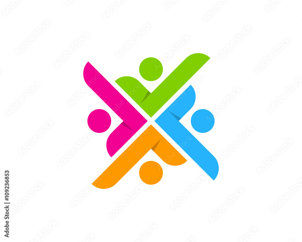 Fototapeta premium People Check - Group People Logo