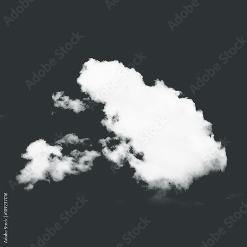 White Cloud isolated with black background
