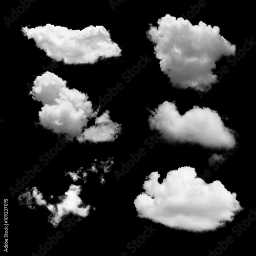 White Cloud isolated with black background