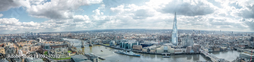 Fototapeta London Cityscape Skyline Wide Panorama. Słynne zabytki