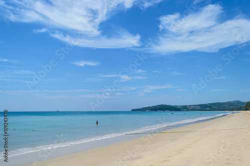 Beautiful blue sky on Layan Beach in Phuket,Thailand