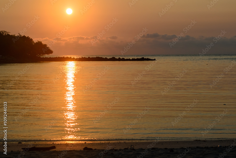 Beautiful Sunrise at Choengmon Beach, Koh samui, Thailand