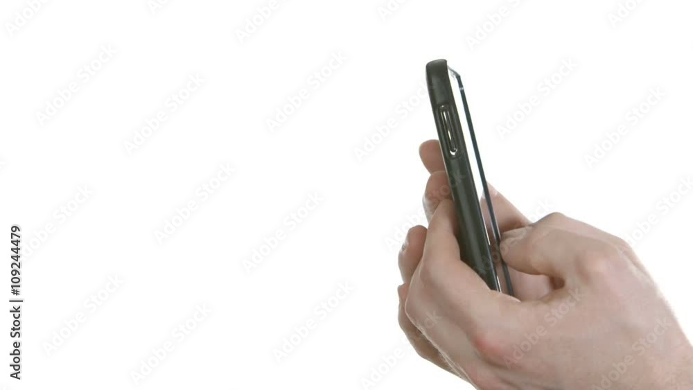 Man texting on cellphone Man texting on cellphone
