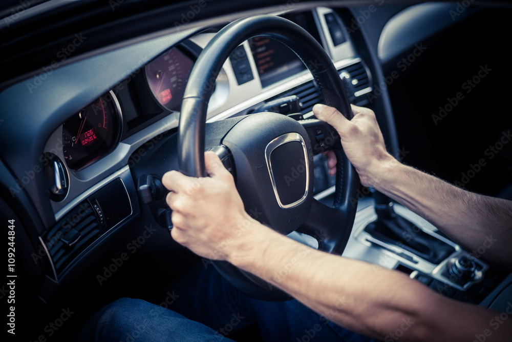 Hands on steering wheel Hands on steering wheel