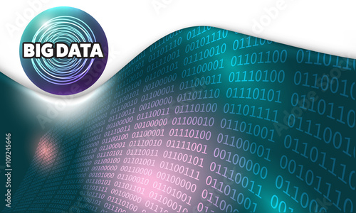 Futuristic abstract background with big data icon and binary cod