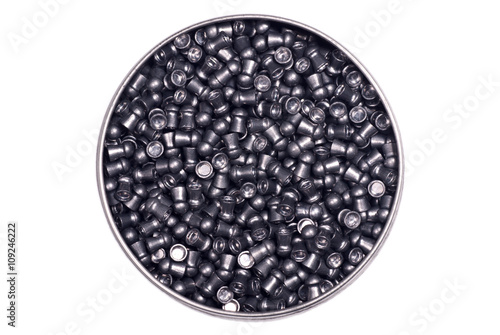 Airgun pellets, isolated on a white.