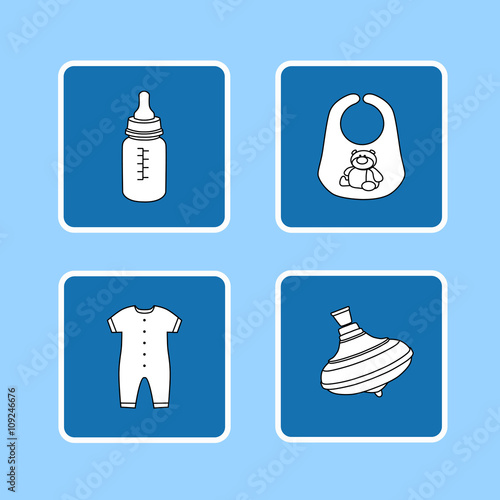 children's icons-blu