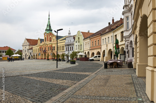 Old square in Melnik, city in Bohemia region, Czech Republic