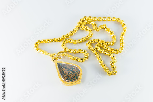 Gold necklaces and amulets