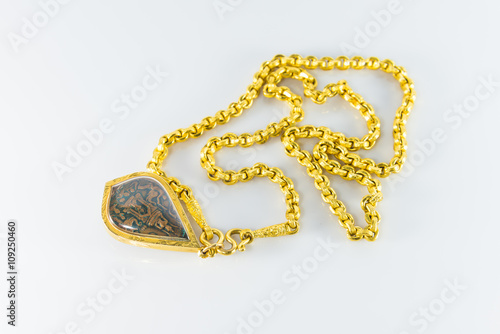 Gold necklaces and amulets