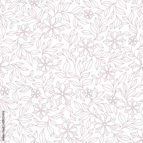 Ornate violet and pink floral seamless texture, endless pattern