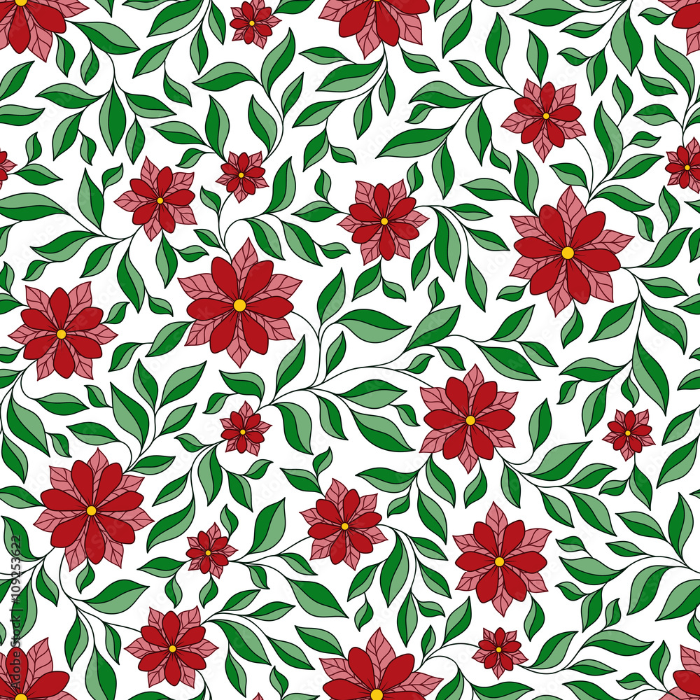 Seamless retro colourfull flower pattern in vector Seamless retro colourfull flower pattern in vector