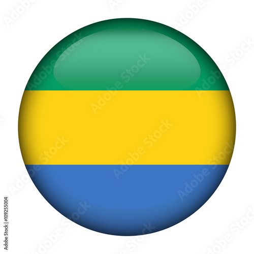Free Download Round glossy Button with flag of Gabon - GFXLoad