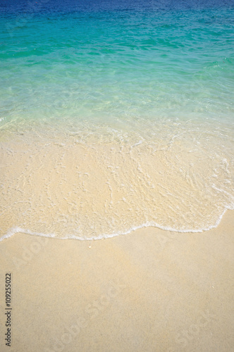 Wave of the sea on the sandy beach © tj_armer