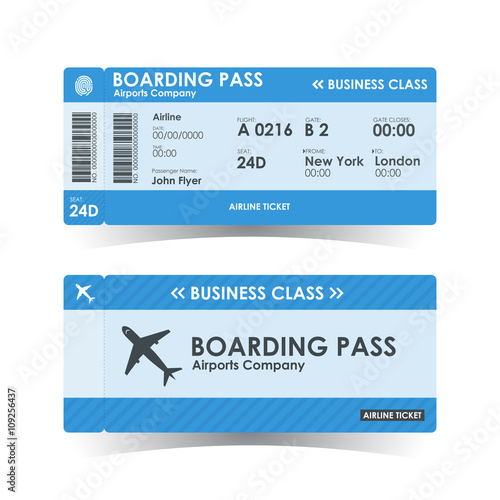 Boarding pass tickets blue design. vector illustration.
