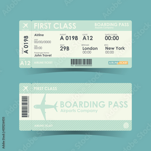 Boarding pass tickets green design. vector illustration.