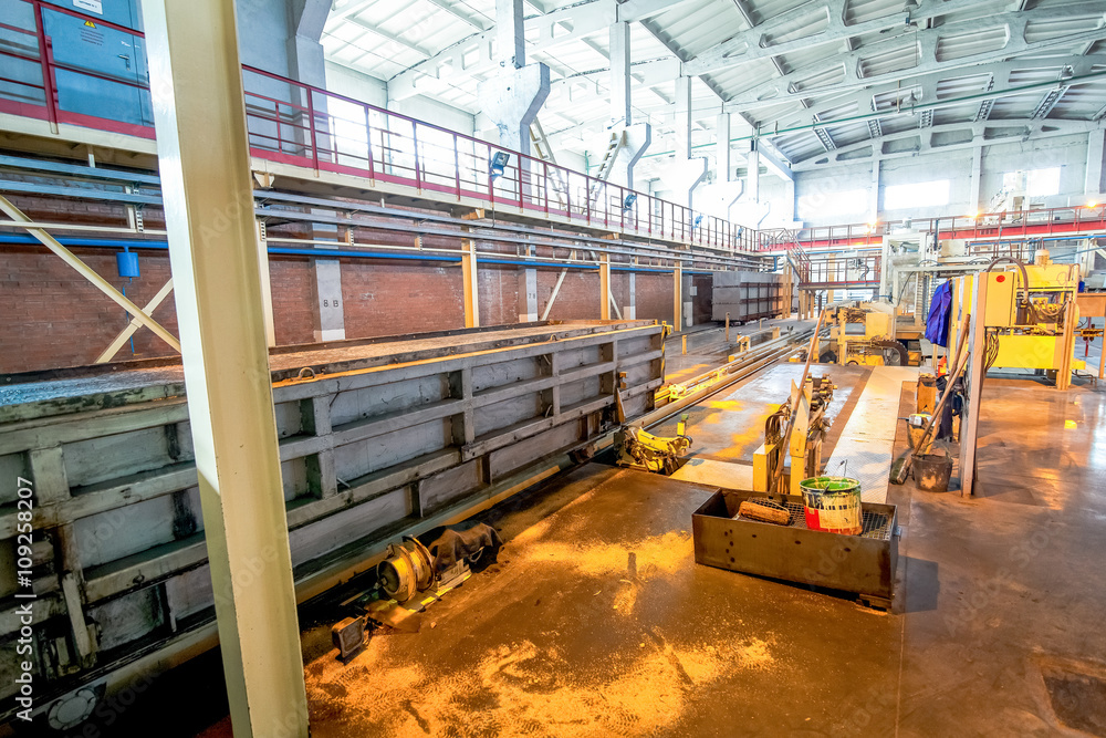 Production of aerated concrete blocks at factory production facilities