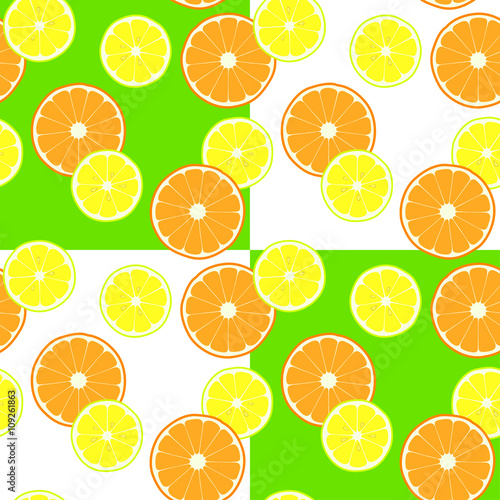 pattern with slice citruses - lemon and orange