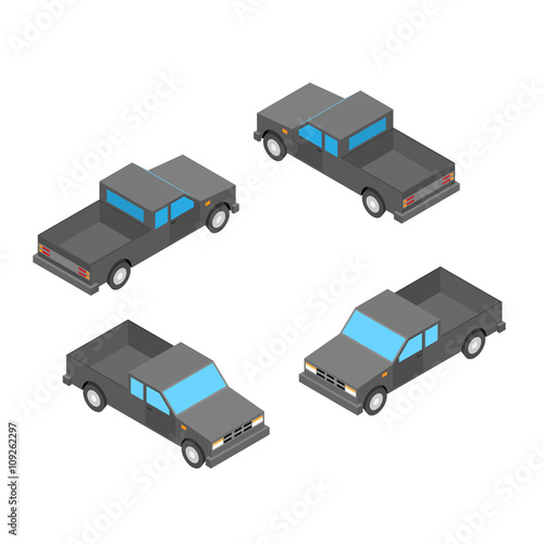 isometric pickup truck