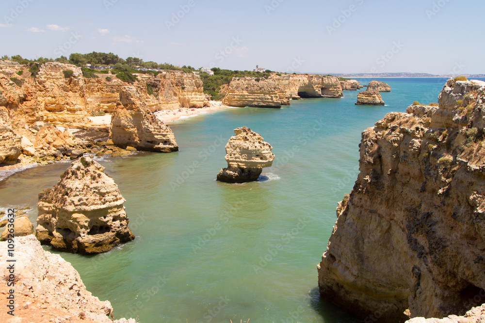 Rocks and rocky beach, ocean, Portugal